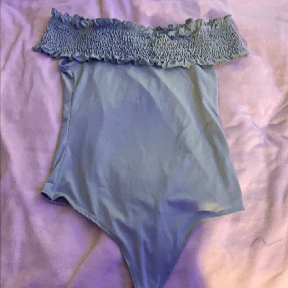 Why green off the shoulder bodysuit